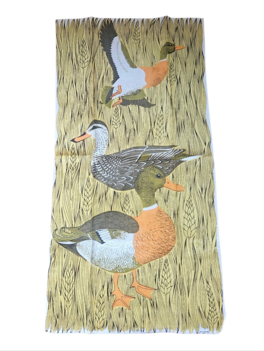 Vintage Mallard Duck Fallani & Cohn All Linen Tea Towel Lois Long 27x16 Kitchen